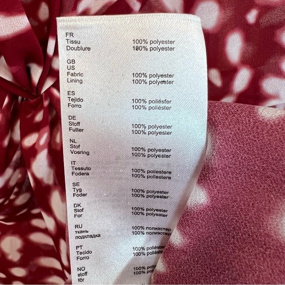 Maje Asymmetrical Twist Front Midi Dress Red White FR 3 US Large Contemporary - Picture 7 of 8